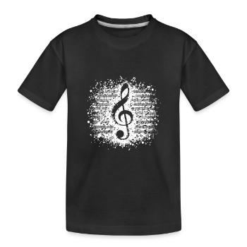 Partition ancienne avec clé de notes de musique - T-shirt bio Premium Enfant - noir - Devant