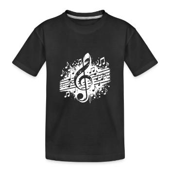Partition de musique ancienne Tatouage avec clé - T-shirt bio Premium Enfant - noir - Devant