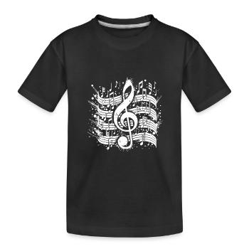 Wild Crazy Notes de musique avec clé - T-shirt bio Premium Enfant - noir - Devant