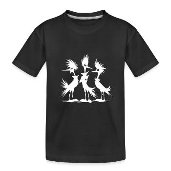 Genervte lustige Vogel Gruppe in Trotzphase - Kinder Premium Bio T-Shirt - Schwarz - Vorne