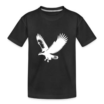 Aigle vers le haut avec d’énormes ailes dans le vent - T-shirt bio Premium Enfant - noir - Devant