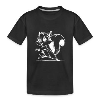 Mignon bébé écureuil dessin au crayon - T-shirt bio Premium Enfant - noir - Devant
