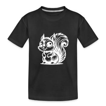 Petit écureuil rieur enfants dessin - T-shirt bio Premium Enfant - noir - Devant