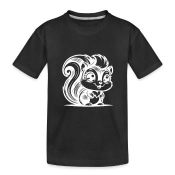 Dessin au crayon de bébé dessin animé écureuil - T-shirt bio Premium Enfant - noir - Devant