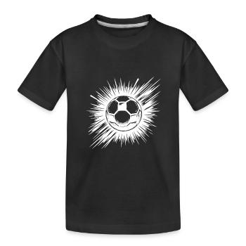 Logo Symbol fliegender Schuss Fußball Verein - Kinder Premium Bio T-Shirt - Schwarz - Vorne