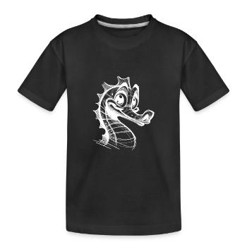 Croquis de l’insigne de crayon rugueux de l’hippocampe pour enfants - T-shirt bio Premium Enfant - noir - Devant