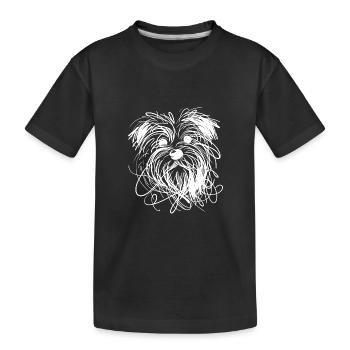 Wilde Tattoo Hundeskizze süßes Hunde-Gesicht - Kinder Premium Bio T-Shirt - Schwarz - Vorne