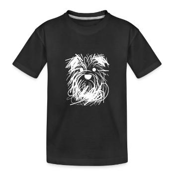 Portrait de chien créatif aux lignes chaotiques - T-shirt bio Premium Enfant - noir - Devant