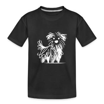 Verspielte Hundeskizze in Tinten Kritzellinien - Kinder Premium Bio T-Shirt - Schwarz - Vorne