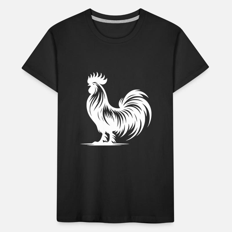 Stolzer Gockel Rassehahn mit großem Kamm Kinder Premium Bio T-Shirt