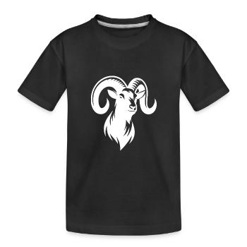 Bouc têtu avec d’énormes cornes - T-shirt bio Premium Enfant - noir - Devant