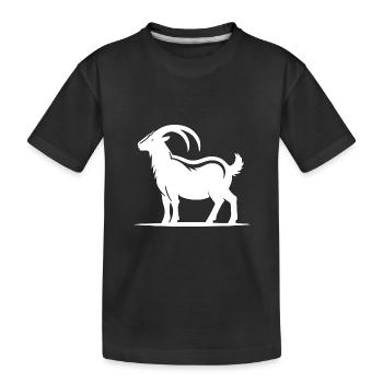 Portrait de chèvre avec d’énormes cornes - T-shirt bio Premium Enfant - noir - Devant