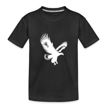 Steinadler segelt auf breiten Schwingen - Kinder Premium Bio T-Shirt - Schwarz - Vorne