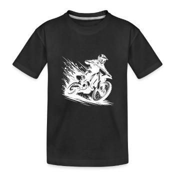 Enduro Gelände Fahrer Matsch und Geschwindigkeit - Kinder Premium Bio T-Shirt - Schwarz - Vorne