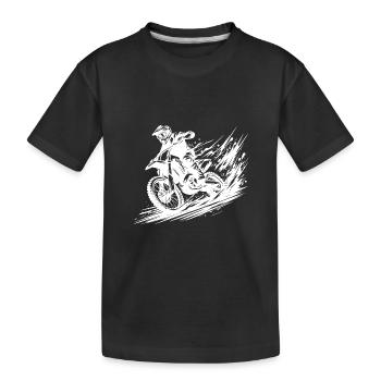 Dynamic motocross ride in mud and mud - Kids' Premium Organic T-Shirt - black - Front
