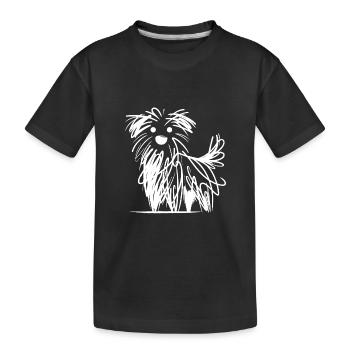 Croquis de chien minimaliste aux lignes chaotiques - T-shirt bio Premium Enfant - noir - Devant