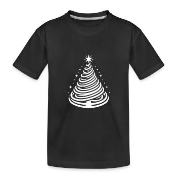Sapin de Noël en spirale avec un design festif - T-shirt bio Premium Enfant - noir - Devant