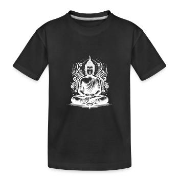 Flux d’énergie Yoga Fleurs Bouddha Style de tatouage - T-shirt bio Premium Enfant - noir - Devant