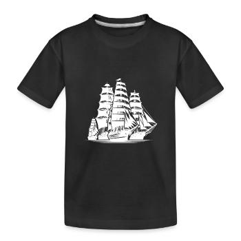 Alte Segelschiffe Flotte Richtung Hafen - Kinder Premium Bio T-Shirt - Schwarz - Vorne