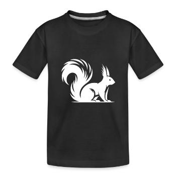 Wildes putziges Eichhörnchen Kinder Zeichnung - Kinder Premium Bio T-Shirt - Schwarz - Vorne