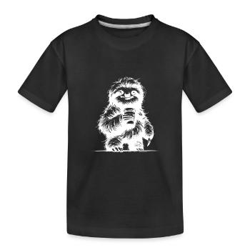 Mignon café paresseux dessin au crayon - T-shirt bio Premium Enfant - noir - Devant