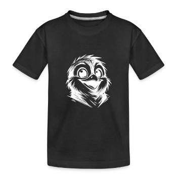 Scrubby Penguin dessin animé au crayon - T-shirt bio Premium Enfant - noir - Devant