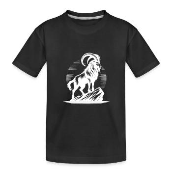 Capricorne cool avec d’énormes cornes - T-shirt bio Premium Enfant - noir - Devant