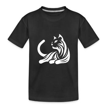 Chat mignon structure décorative tatouage tribal - T-shirt bio Premium Enfant - noir - Devant