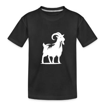 Portrait de chèvre avec des cornes - T-shirt bio Premium Enfant - noir - Devant