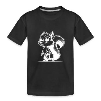 Grinning little baby squirrel - Kids' Premium Organic T-Shirt - black - Front