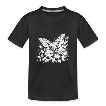 Imaginative butterfly flowers and insect - Kids' Premium Organic T-Shirt - black - Front