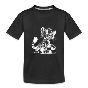 Dessin au crayon pour bébés enfants léopard - T-shirt bio Premium Enfant - noir - Devant