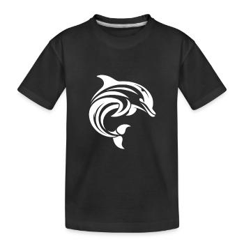Dolphin Tribal Tattoo in Swinging Form - Kids' Premium Organic T-Shirt - black - Front
