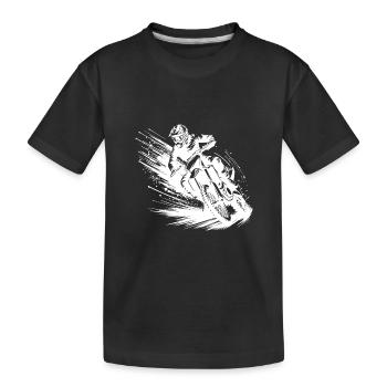 Enduro Fahrer mit Kraft und Geschwindigkeit - Kinder Premium Bio T-Shirt - Schwarz - Vorne