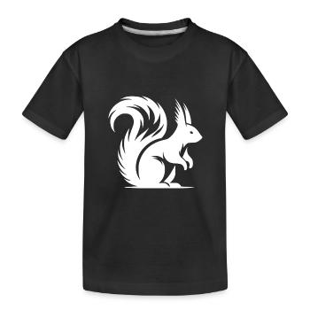 Petit écureuil mignon enfants dessin - T-shirt bio Premium Enfant - noir - Devant