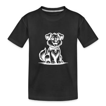 chien fidèle mignon comme illustration de dessin animé - T-shirt bio Premium Enfant - noir - Devant