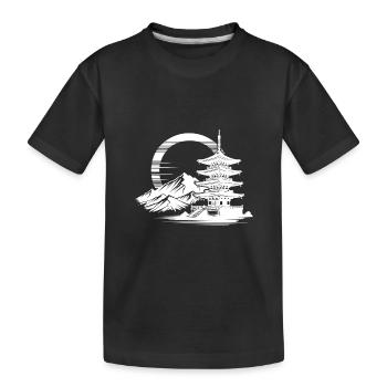 Temple japonais au paysage harmonieux - T-shirt bio Premium Enfant - noir - Devant