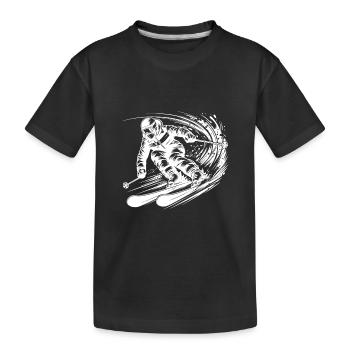 Skifahren Wettkampf Rivalität und Sportgeist - Kinder Premium Bio T-Shirt - Schwarz - Vorne