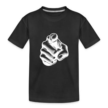 Classic Iconic Finger Pointing Hand Gesture - Kids' Premium Organic T-Shirt - black - Front