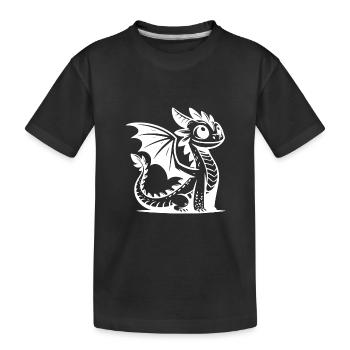 Imaginative dragon with magical charisma - Kids' Premium Organic T-Shirt - black - Front