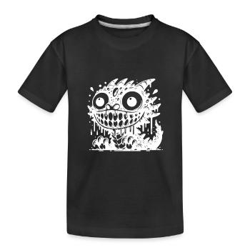 Monstre de dessin animé coquin avec un sourire démoniaque - T-shirt bio Premium Enfant - noir - Devant