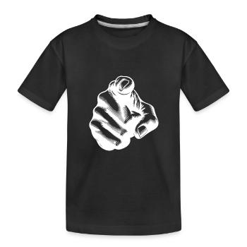 Motivational Design Index Finger Hand Gesture - Kids' Premium Organic T-Shirt - black - Front