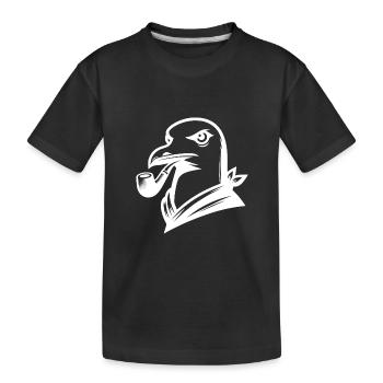 Seagull with Whistle in Cartoon Style - Kids' Premium Organic T-Shirt - black - Front