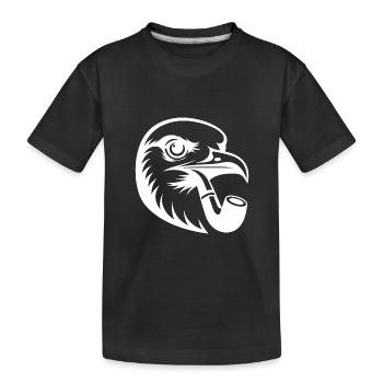 Nordic Seagull Art with Whistle in Cartoon Style - Kids' Premium Organic T-Shirt - black - Front