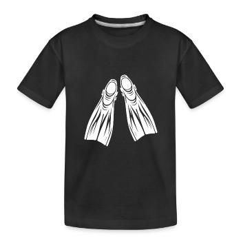 Gerätetaucher Flossen Tattoo Logo Style - Kinder Premium Bio T-Shirt - Schwarz - Vorne