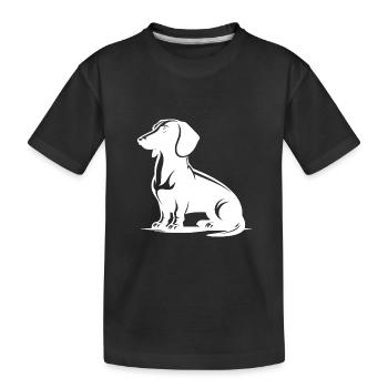 Loyal Dachshund Stylish Hunting Dog Silhouette - Kids' Premium Organic T-Shirt - black - Front