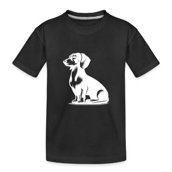 Cute Dachshund Stylish Little Hunting Dog - Kids' Premium Organic T-Shirt - black - Front