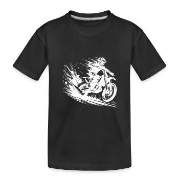 Motocross Dirt Bike Jump with Dust and Dynamics - Kids' Premium Organic T-Shirt - black - Front