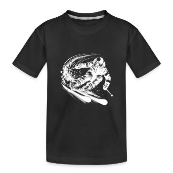 Skifahren Geschwindigkeit und Präzision im Schnee - Kinder Premium Bio T-Shirt - Schwarz - Vorne