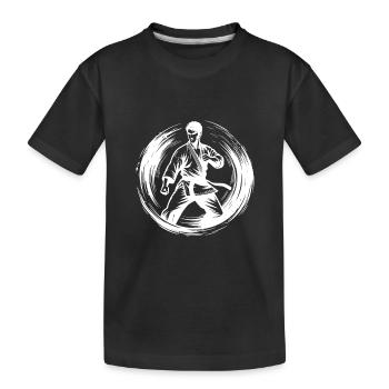 Tattoo Karateka Tradition mit Disziplin und Kraft - Kinder Premium Bio T-Shirt - Schwarz - Vorne